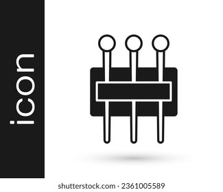 Black Needle for sewing icon isolated on white background. Tailor symbol. Textile sew up craft sign. Embroidery tool.  Vector