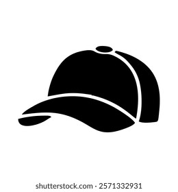 black negative icon baseball cap