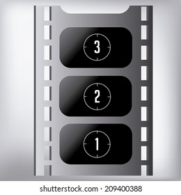 a black negative tape with some numbers on each frame
