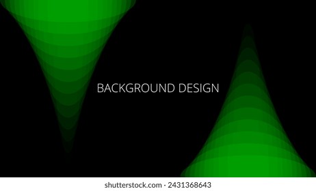 Black and neon green abstract background with sharp wavy lines and gradient transition, dynamic fluid shape
