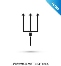 Black Neptune Trident icon isolated on white background.  Vector Illustration