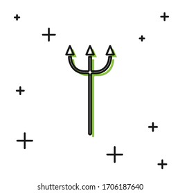 Black Neptune Trident icon isolated on white background.  Vector Illustration
