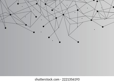 Black network. Abstract connection on grey background. Network technology background with dots and lines for desktop. Ai background. Modern abstract concept. Line background, network technology vector