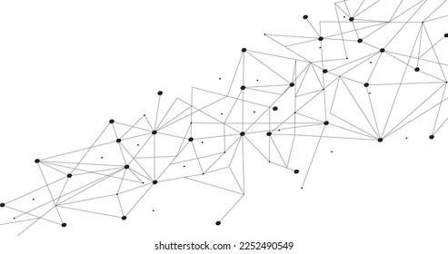 Black network. Abstract connection on white background. Network technology background with dots and lines for desktop. Ai background. Modern abstract concept. Line background, network technology