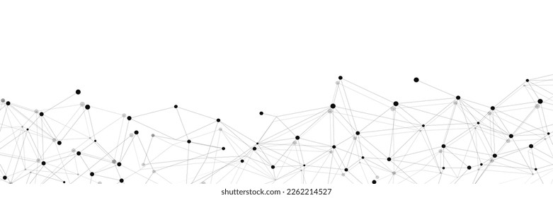 Black network. Abstract connection on white background. Network technology background with dots and lines for desktop. Ai system background. Abstract concept. Line background, network technology