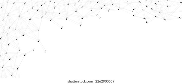 Red negra. Conexión abstracta sobre fondo blanco. Fondo de tecnología de red con puntos y líneas para escritorio. Fondo del sistema Ai. Concepto abstracto. Fondo de línea, tecnología de red