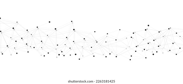 Black network. Abstract connection on white background. Network technology background with dots and lines for desktop. Ai system background. Abstract concept. Line background, network technology