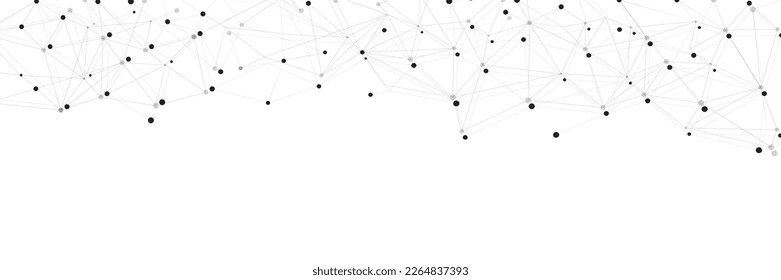 Black network. Abstract connection on white background. Network technology background with dots and lines for desktop. Ai system background. Abstract concept. Line background, network technology