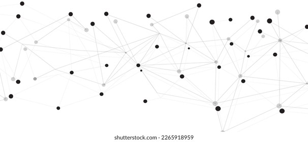 Black network. Abstract connection on white background. Network technology background with dots and lines for desktop. Ai system background. Abstract concept. Line background, network technology