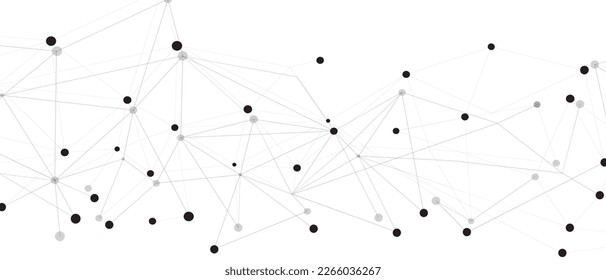 Black network. Abstract connection on white background. Network technology background with dots and lines for desktop. Ai system background. Abstract concept. Line background, network technology