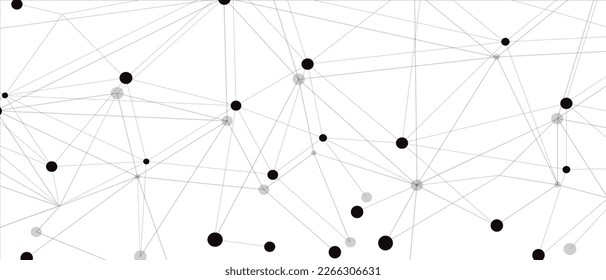 Black network. Abstract connection on white background. Network technology background with dots and lines for desktop. Ai system background. Abstract concept. Line background, network technology