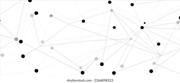 Black network. Abstract connection on white background. Network technology background with dots and lines for desktop. Ai system background. Abstract concept. Line background, network technology
