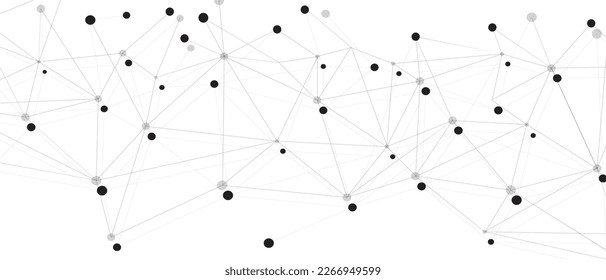 Black network. Abstract connection on white background. Network technology background with dots and lines for desktop. Ai system background. Abstract concept. Line background, network technology