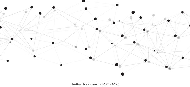 Black network. Abstract connection on white background. Network technology background with dots and lines for desktop. Ai system background. Abstract concept. Line background, network technology