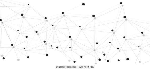 Black network. Abstract connection on white background. Network technology background with dots and lines for desktop. Ai system background. Abstract concept. Line background, network technology