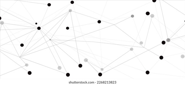 Black network. Abstract connection on white background. Network technology background with dots and lines for desktop. Ai system background. Abstract concept. Line background, network technology