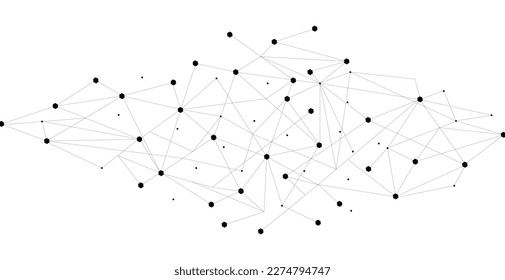Black network. Abstract connection on white background. Black network technology background with dots and lines for desktop. Ai system background. Abstract concept. Line background, network technology