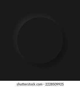 Black Neumorphism Soft UI Design for Web Design, Application UI und mehr, Leere Schaltfläche, Vector.