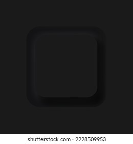 Black Neumorphism Soft UI Design for Web Design, Application UI und mehr, Leere Schaltfläche, Vector.