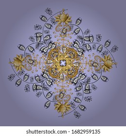 Black and neutral on background. Vector abstract background with repeating elements. Oriental classic golden pattern.