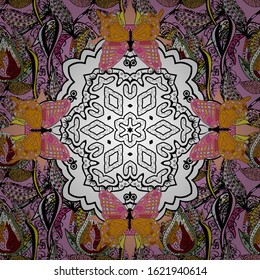 Black, neutral and white on colors. Seamless pattern Abstract nice background. Vector illustration. Doodles pattern for wrapping paper.