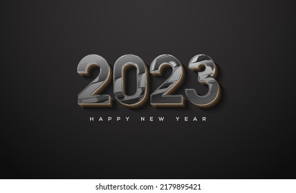 Black new year 2023 for greeting posters and banners