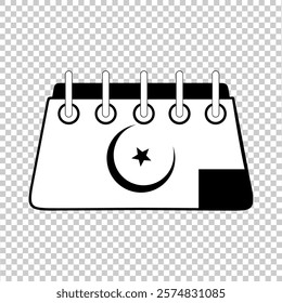 black new year calendar vector illustration icon
