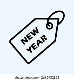 Black new year tag with loop label celebration
