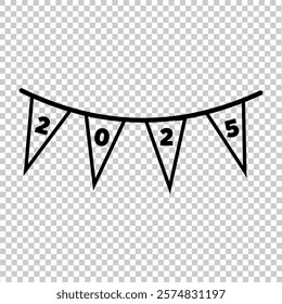 black new year vector illustration icon