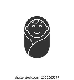 Black Newborn Icon Vector Design.