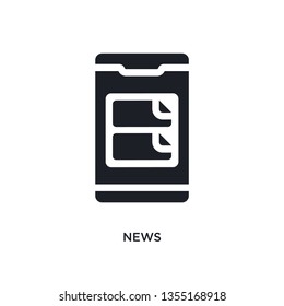 black news isolated vector icon. simple element illustration from mobile app concept vector icons. news editable logo symbol design on white background. can be use for web and mobile