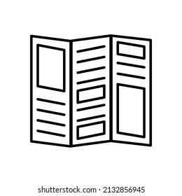 Black newspaper icon. Business vector icon. Financial news. Flat, outline. Vector illustration. stock image.
