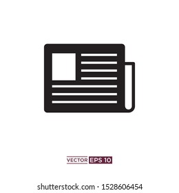 black newspaper icon vector illustration template
