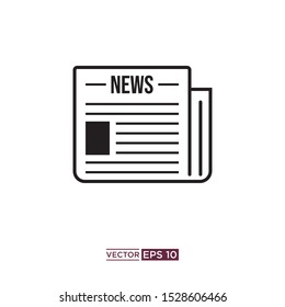 black newspaper icon vector illustration template