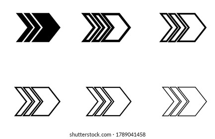 black next arrow icons vector concept with white background