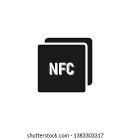 Black NFC icon, on the white background. Vector.