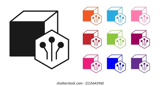 Black NFT Digital crypto art icon isolated on white background. Non fungible token. Set icons colorful. Vector