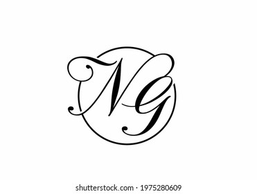 Black NG initial letter in circle shape design