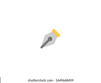 Black nib vector flat icon. Isolated black nib, calligraphy pen emoji illustration 