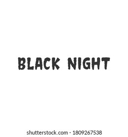 Black night halloween text  vector on a white background