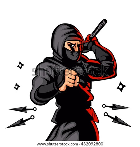 black ninja cartoon.