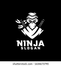 black ninja character logo design cartoon