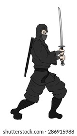 Black Ninja Draw Stock Vector (Royalty Free) 286915988 | Shutterstock