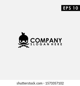 Black Ninja Head Logo Design Vector Template. Modern Design. Vector Illustration