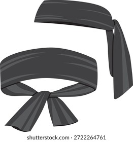 Dibujo de Vector de diadema ninja negro.