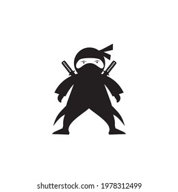 Black ninja icon logo design vector template