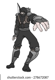 black ninja illustration