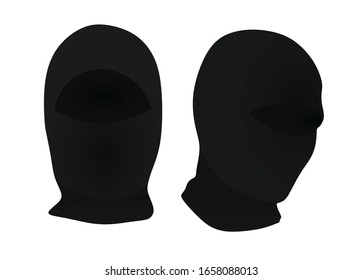 Máscara ninja negra. ilustración vectorial