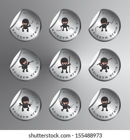 black ninja sticker label