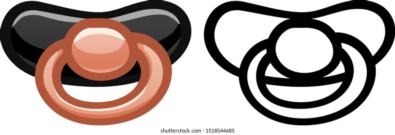 Black nipple in colored and line versions